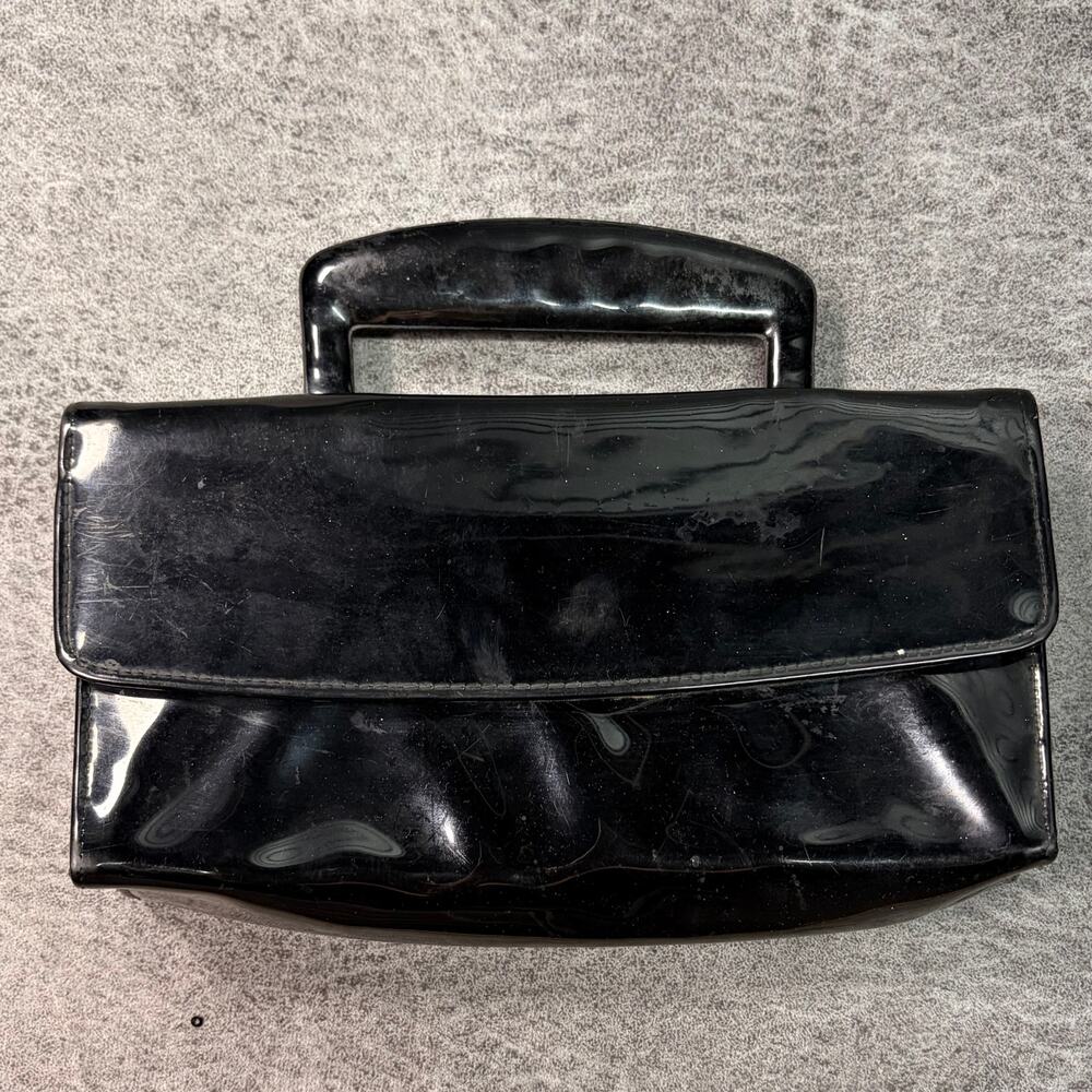 Black Glossy Patent Rectangular Handbag / Clutch